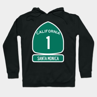 SANTA MONICA PACIFIC COAST Highway 1 California Sign Hoodie